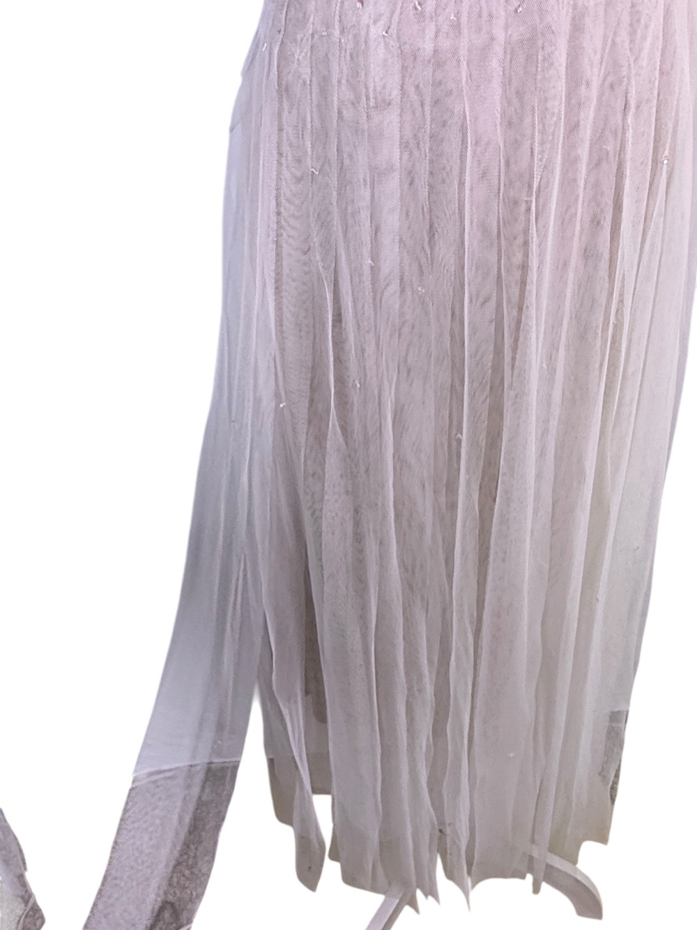 Dance In Paris Ivory Rhinestone Tulle Fairycore Midi Dress M - Picture 12 of 14